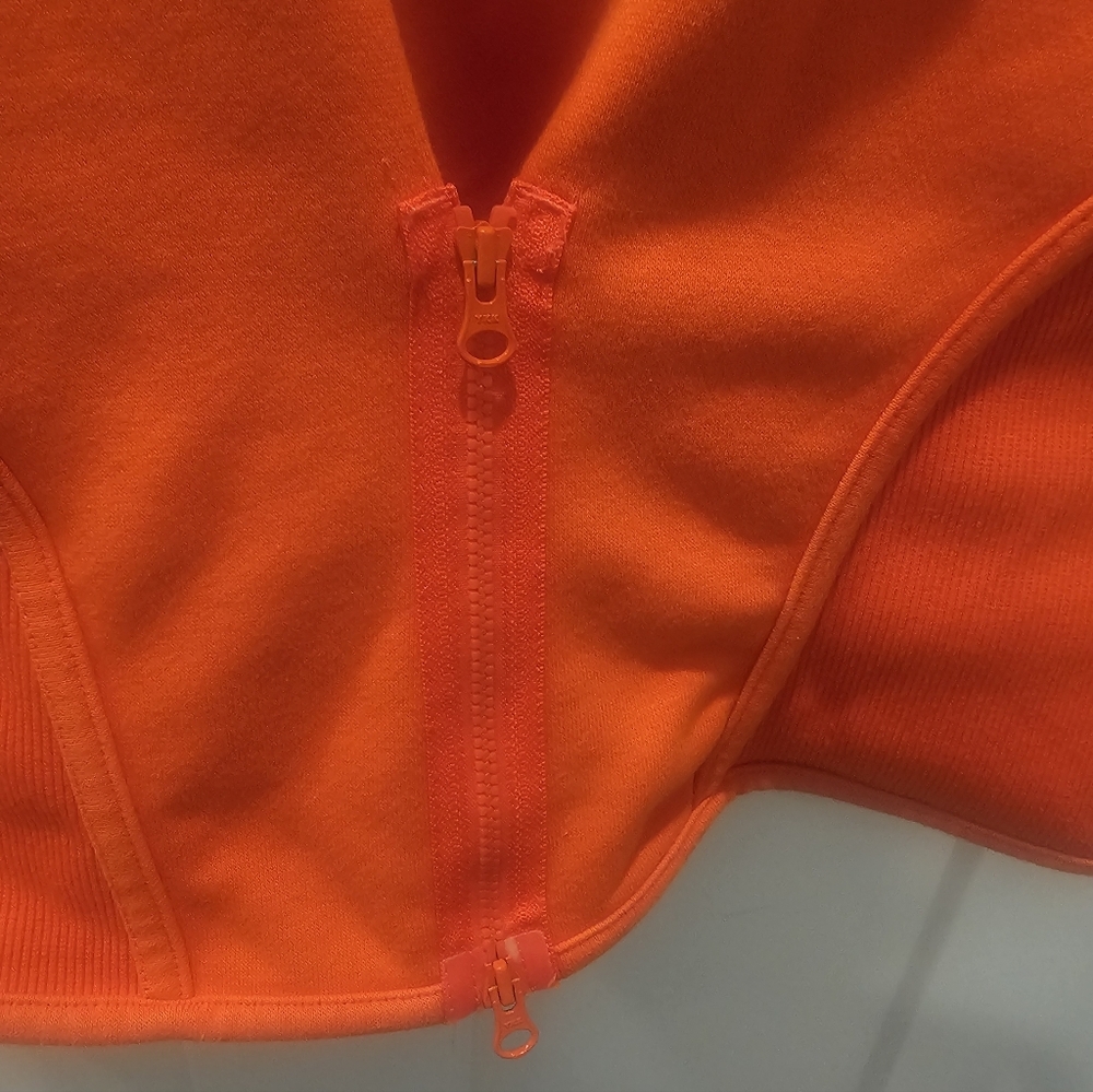 Adidas by Stella McCartney Orange Fleece Hoodie Women’s Medium Zip-Up Active Jac - Picture 4 of 14